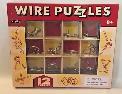 WIRE PUZZLES By Schylling 12 Metal Piece Puzzles In One Box NEW!  • $10.33