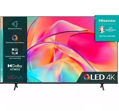 HISENSE 65E7KQTUK 65  Smart 4K Ultra HD HDR QLED TV - REFURB-A • £431.75