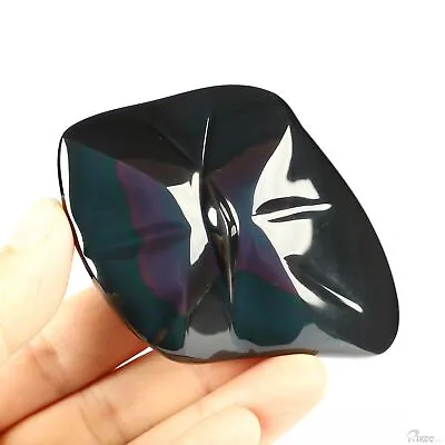 3.5  Rainbow Obsidian Hand Carved Crystal Geometric Solid Sculpture Healing • £105.20