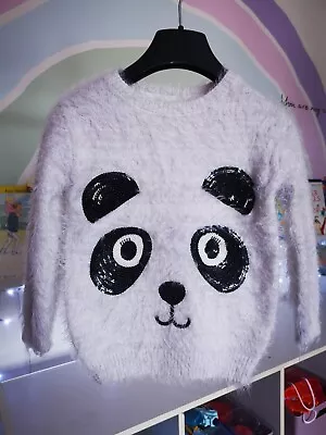 Panda Jumper Girls Jumper Furry Clothing Knitted Fur 5 Years Lowbid Start • £0.10