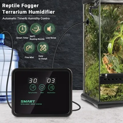 Reptile Humidifier Mister Fogger Automatic Timer Spray Mist Fogger Spray Kit • $57.19