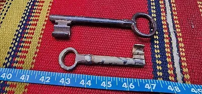 Vintage Huge Cast Iron Keys Medieval Gothic Dungeon Castle Long In Case • $375