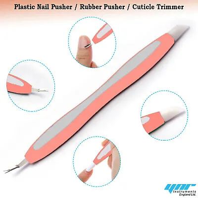 Cuticle Pusher Trimmer Cutter Remover Pedicure Manicure Nail Art Tool Dual Sided • £2.99