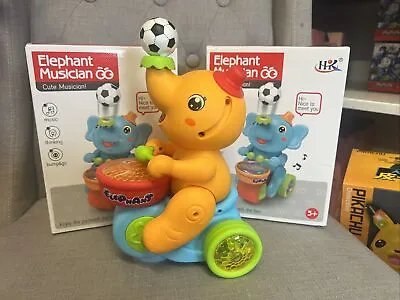 Cart Elephant Musician Toy With Music Light Yellow • £15