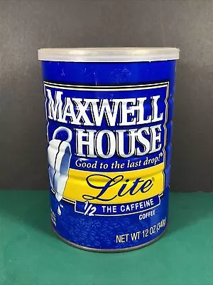 Vintage Maxwell House | 12oz Coffee Can With Lid | Lite 1/2 Caffeine | Empty • $9.99