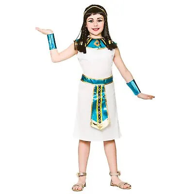 Girls Cleopatra Egyptian Queen Of The Nile Halloween Fancy Dress Kids Costume • £11.69