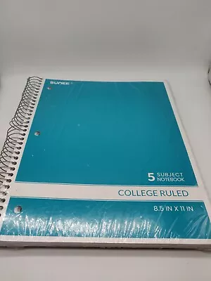 5 Subject Notebook College Ruled 300 Pages 8.2 X10.8  Spiral Lined Notebook TEAL • $16.10