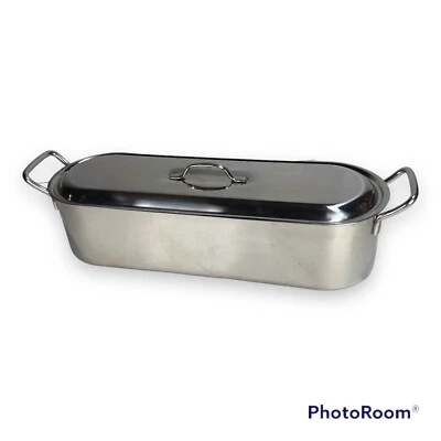 $39.99 • Buy Inox 18/C Stainless Steel Fish Poacher Steamer Roaster Baking Pan 3Pc Italy Made