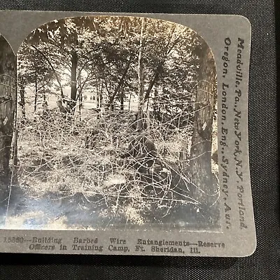 Building Barb Wire Military Training Camp Ft Sheridan Stereoview Photo Card • $9.99