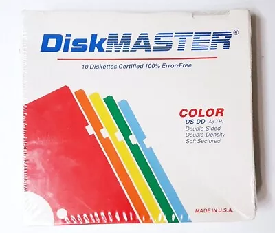 DiskMASTER 10 Blank Floppy Disks { 5¼  } ▪️DS-DD 48 TPI▪️ USA 🔸️ UNOPENED • $24