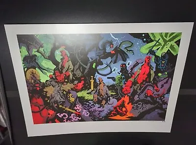 HELLBOY: HIS LIFE & TIMES Lithograph Art Print - MIKE MIGNOLA - Ltd Ed 186/300 • $275