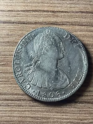 Mexico 1806 T.h Spanish Colonial 8 Reales Silver Coin Km109 Wide Date • $80