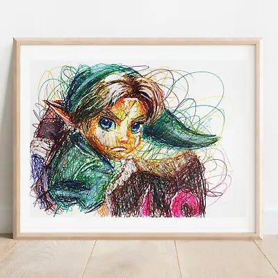 Young Link Ballpoint Pen Print Legend Of Zelda Majora's Mask Art Poster • $9.99