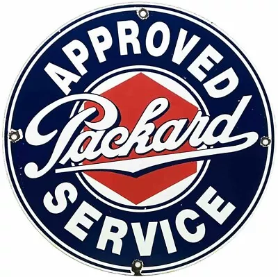 Vintage Packard Porcelain Service Sign Gas Station Pump Motor Oil Dealership • $116.38
