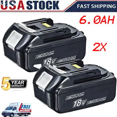 New 2X For Makita 18V Lithium-Ion 6.0Ah Battery BL1860B BL1850 BL1840 Power Tool • $21.89