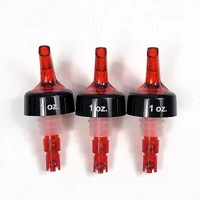 Measured Liquor Bottle Pour Spouts 1oz Red Lot Of 3 • $16.99