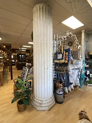 $8500 • Buy Antique Huge Massive Fluted Wooden Columns Set Of Two 117” Tall With A 32” Base