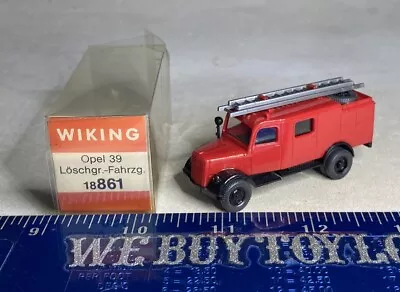 Vintage Wiking HO 1/87 - Fire Engine Truck OPEL 39 Red W/Box - 18861 - Germany • $14.95