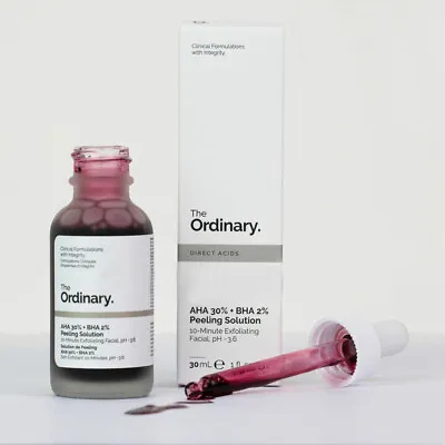 THE ORDINARY AHA 30% + BHA 2% Peeling Solution 30ml – Clears Blemishes & Pores • $16.32