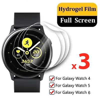 X3 Hydrogel Screen Protector For Samsung Galaxy Watch 6 5 4 Classic 40 44 4347mm • $5.99