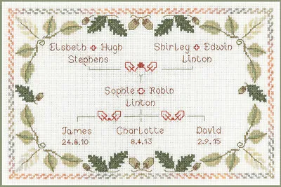 Family Tree Sampler - Cross Stitch Kit To Make A Family Heirloom - Colour Chart • £26.50