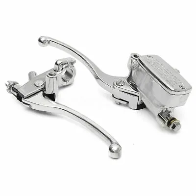 7/8  Motorcycle Handlebar Hydraulic Brake Master Cylinder & Clutch Lever Chrome • $24.99