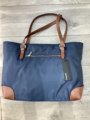 £25.99 • Buy M&S  Autograph Large Navy Tote Bag With Leather Trim RRP £49.50