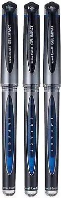 Uni Ball Blue Capped UM-153S Gel Impact Rollerball Pen Ball Point Pens Broad 1mm • £10.63