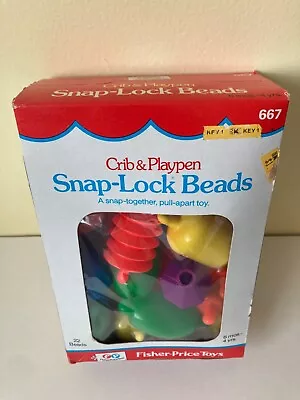 Vintage 1975 Fisher-Price Snap-Lock Beads #667 ~ 22 Beads ~ NEW Old Stock • $29