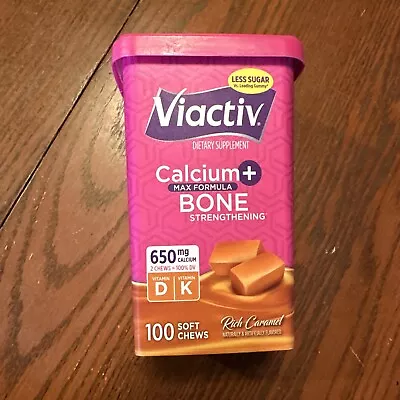 Viactiv Calcium Plus D Caramel Soft Chews - 100 Count New / Open. Delicious! • $11.95