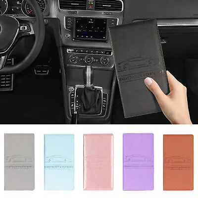 Car Insurance Holder For Registration Card Documents Auto Organizer PU Leather • $13.87