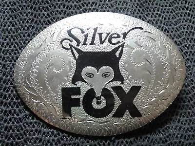 WESTERN SILVER FOX COWBOY COWGIRL BELT BUCKLE! VINTAGE! RARE! CB! 1980s! USA! • $124.99