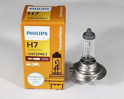 PHILIPS H7 12V55W 12972PR +30% PX26d Headlight Car Bulb Premium Automotive Lamp • $3.50