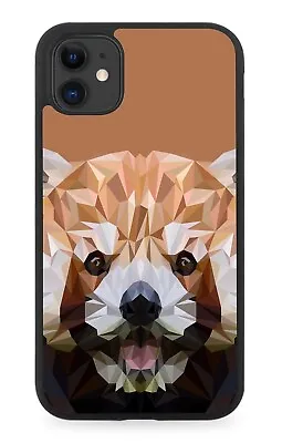 Geometric Red Panda Face Rubber Phone Case Pandas Shapes Low Poly Low-Poly CG90 • £15.90