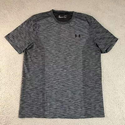 Under Armour Shirt Men Large Gray Heat Gear Solid Moisture Wick Fitted Tee • $15.95