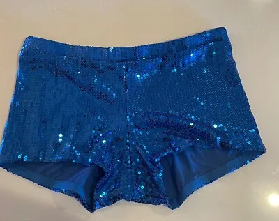 Women’s Sequince Blue Short Shorts Sz XL  By Just Behavior Hot Pants • $12
