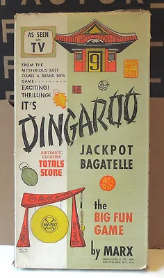 VINTAGE MARX TOYS “IT’S DINGAROO” JACKPOT BAGATELLE PINBALL GAME In ORIGINAL BOX • $29.99