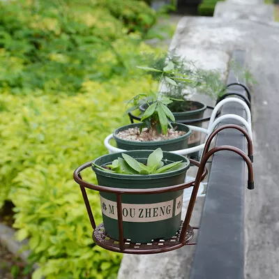 Garden Hanging Planter Plant Pots Trough Fence Balcony Railing Flower Holder • £6.95