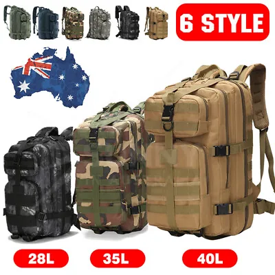 $25.99 • Buy 28L/35L/40L Military Tactical Backpack Rucksack Bag Camping Outdoor Hiking AU