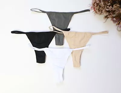 Women Sexy T-Back Thongs Smooth Solid Underwear Lady Lingerie G-string Panty S-M • £1.87