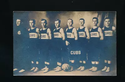 1912 Real Photo Rppc Basketball Team Cubs High School Beautiful Eye App & Cond • $45