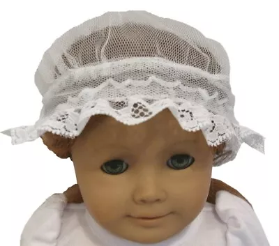 White Lace Colonial Mop Cap Hat Fits 18  American Girl Size Doll • $6.99