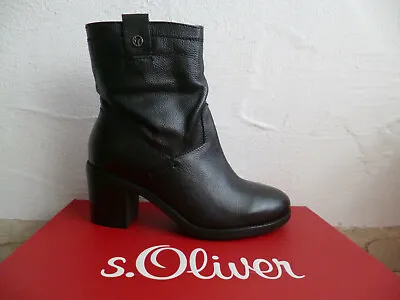 S.oliver Ankle Boots Winter Boots Black Leather Women's New • $69.43