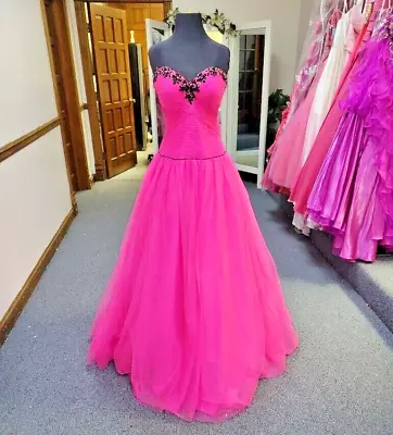 Authentic PRECIOUS FORMALS Hot Pink 6 Ballgown Pageant Quince Prom Dress O20850 • $239.40