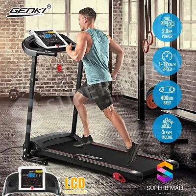 $429.69 • Buy Genki Foldable Electric Treadmill 2HP Running Walking Exercise Machine Fitness