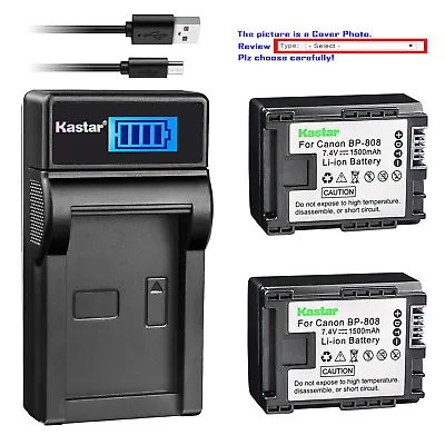 Kastar Battery LCD Charger For Canon BP-808 CG-800 & Canon FS10 FS11 Camcorder • $37.99