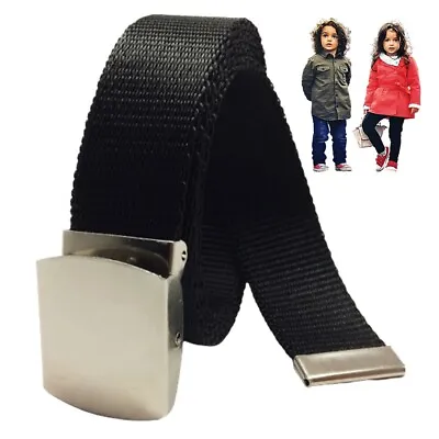 £6.45 • Buy TSQ Kids Webbing Belt For Trouser 1-12yrs 65-85cm Black Adjustable Strap Made UK