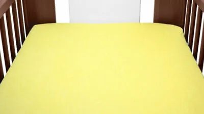 Terry Towelling Fitted Sheet 120x60 Nursery Baby Cot/ Cotbed/ Frotte Yellow • £6.50