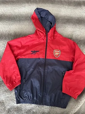 £7.99 • Buy Arsenal Jacket 6-7 Years Red Boys Full Zip Lightweight Windbreaker Hooded