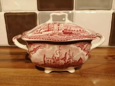 Rare Vintage Johnson Bros 'old Britain Castles' Pink Sugar Bowl With Lid. • £29.99